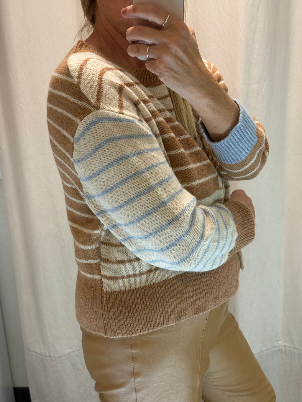 Maglia multicolor  camel-panna-polvere Luisa Lineaelle