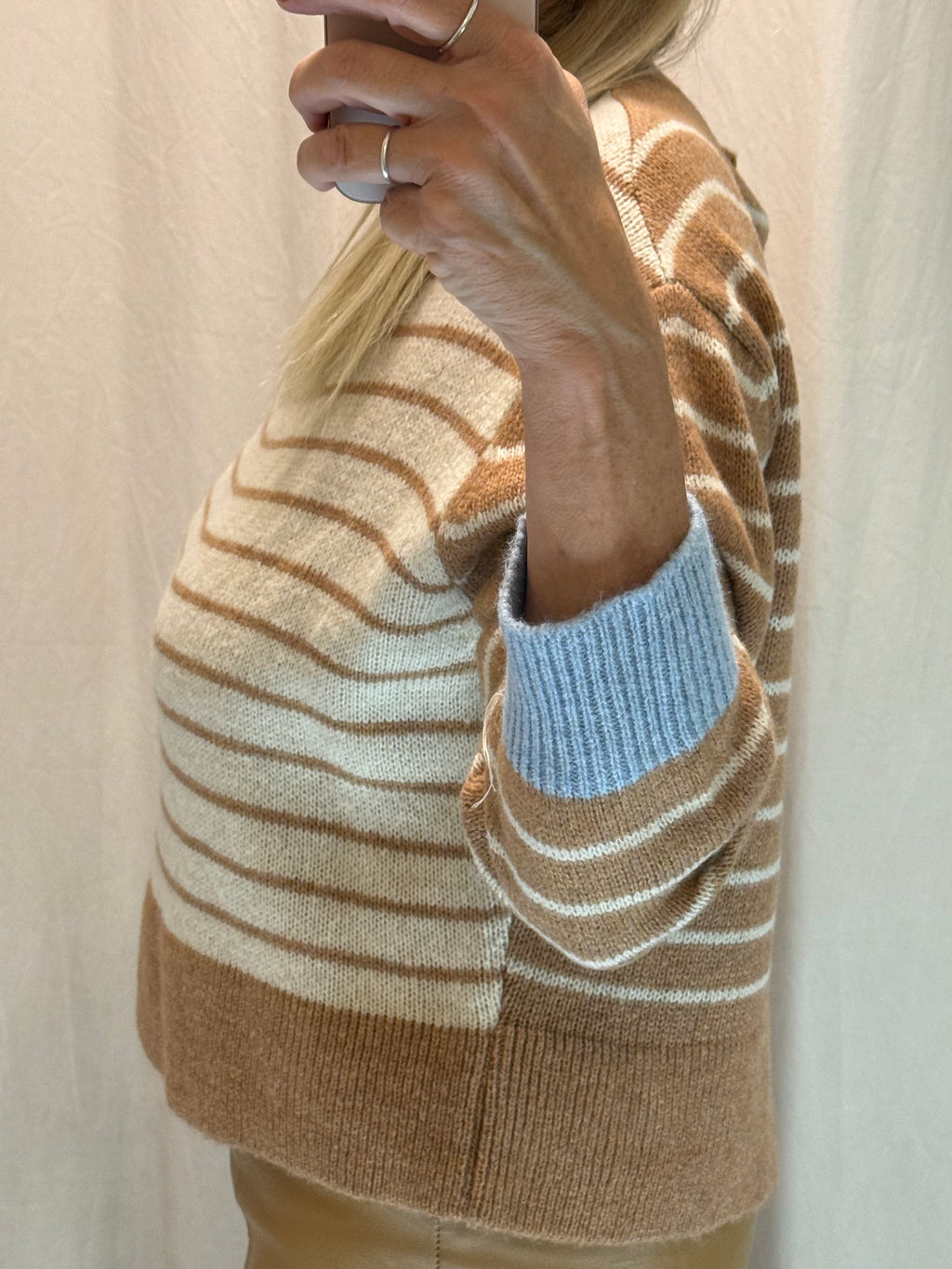 Maglia multicolor  camel-panna-polvere Luisa Lineaelle