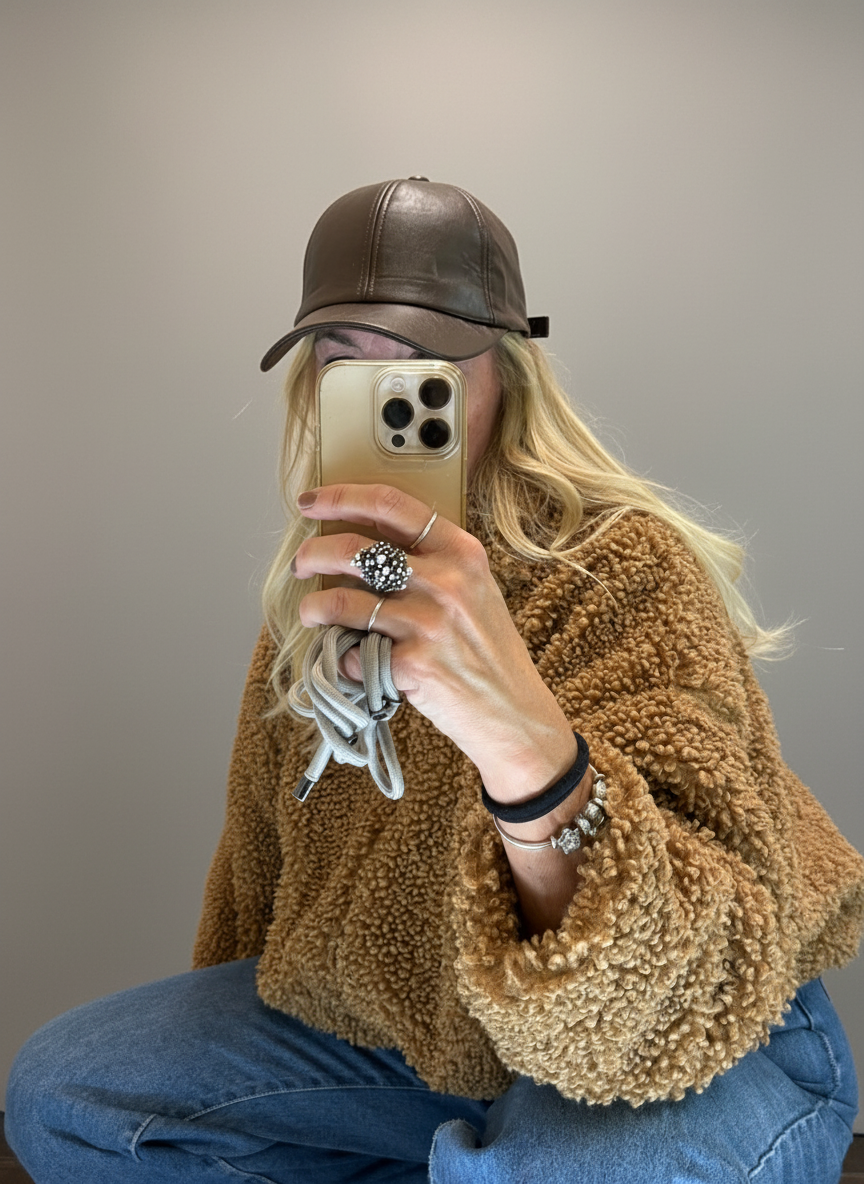 Giubbotto bomber ecopelliccia marrone Lineaelle