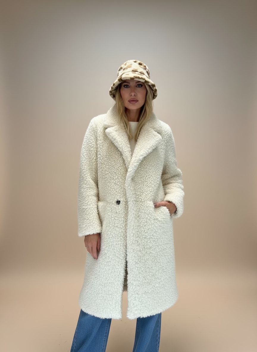 Pelliccia cappotto eco bianco Lineaelle