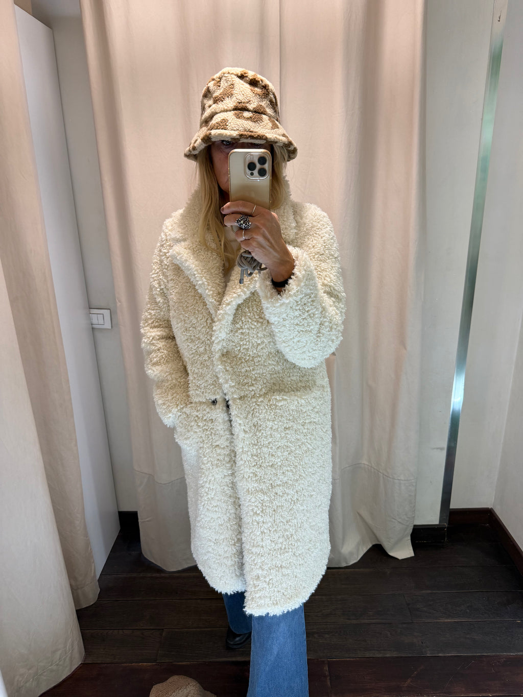 Pelliccia cappotto eco bianco Lineaelle