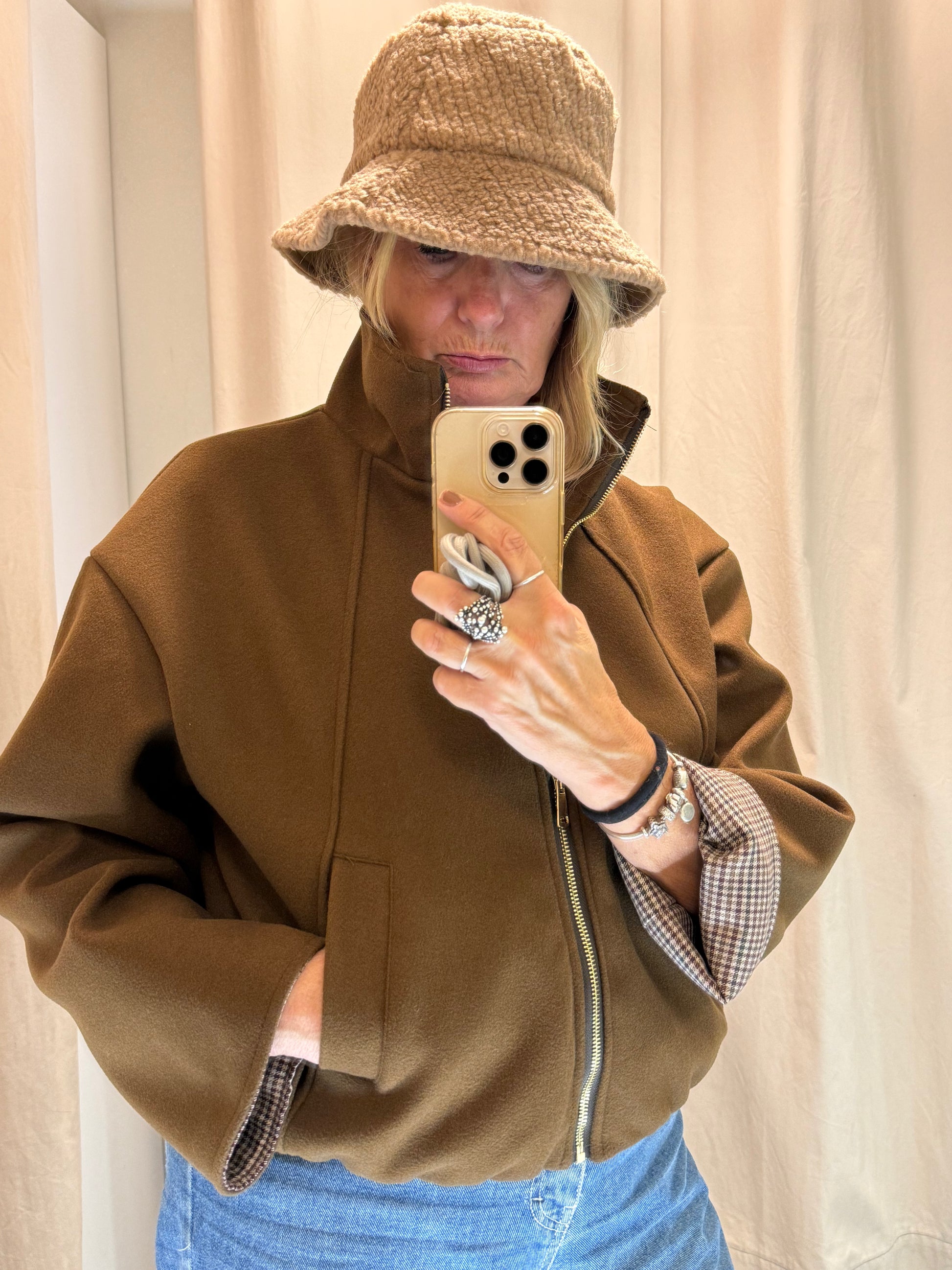 Giubbotto bomber panno marrone Lineaelle