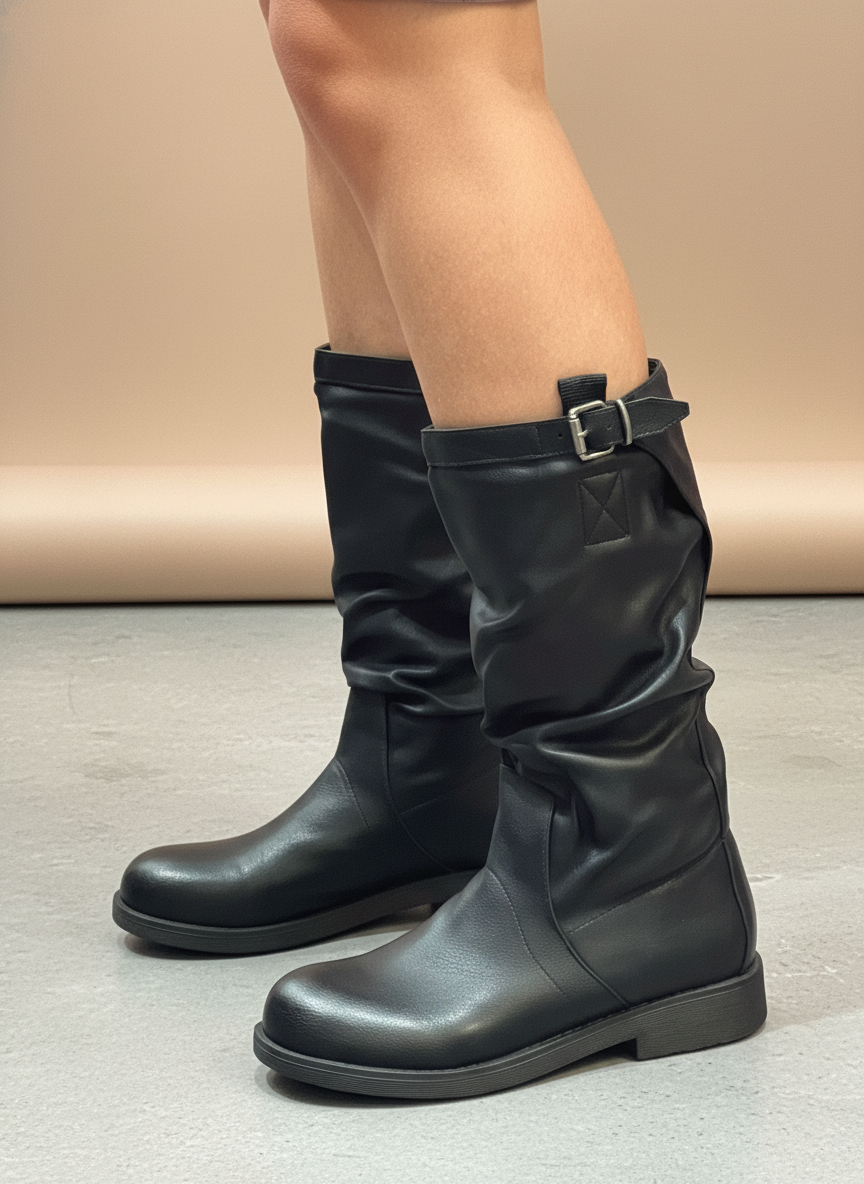 BIKER DONNA jh22-30 STIVALI NERO Lineaelle