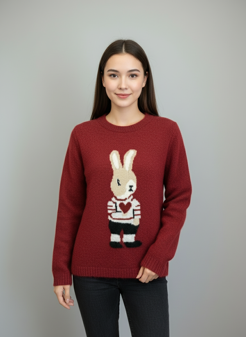 Maglia  Bianconiglio bordeaux Lineaelle