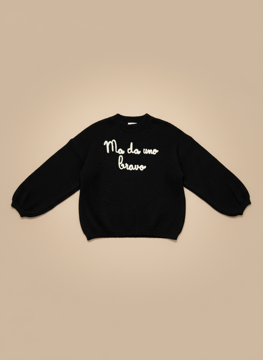 Maglia Ma da uno bravo nera Lineaelle