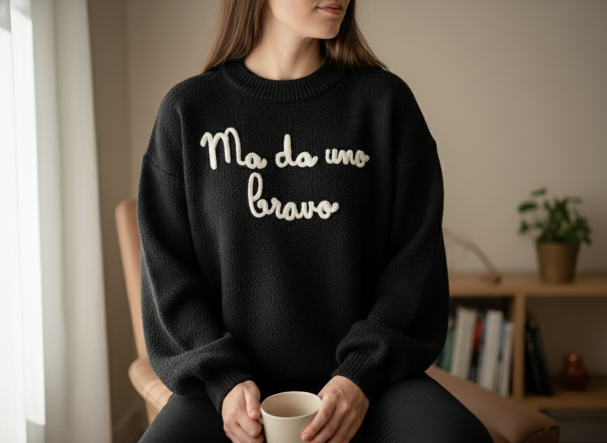 Maglia Ma da uno bravo nera Lineaelle