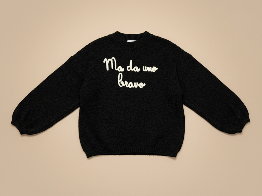 Maglia Ma da uno bravo nera Lineaelle