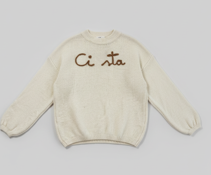 Maglia  Ci sta panna e marrone Lineaelle