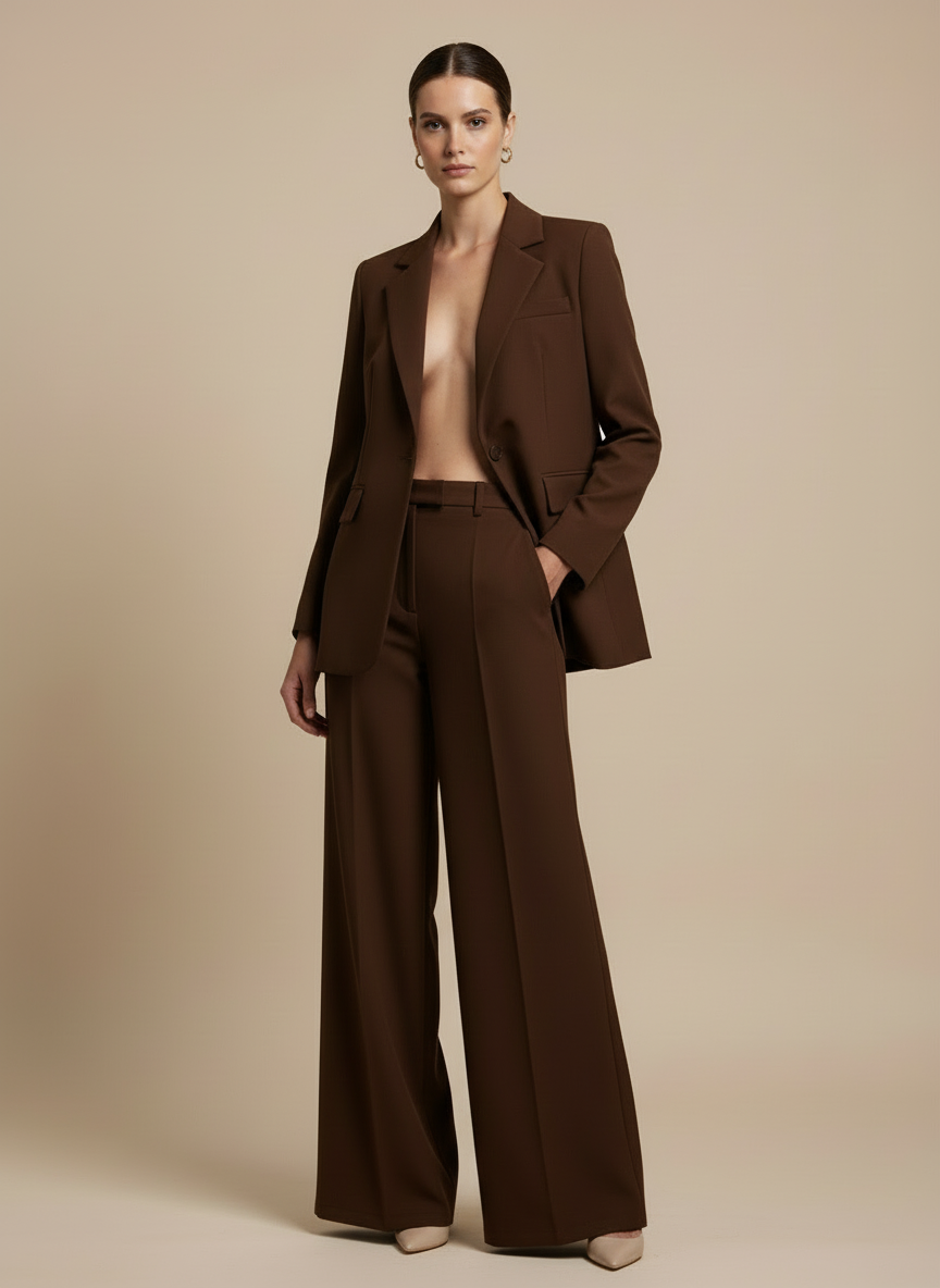 Completo marrone giacca piu pantalone  Lineaelle