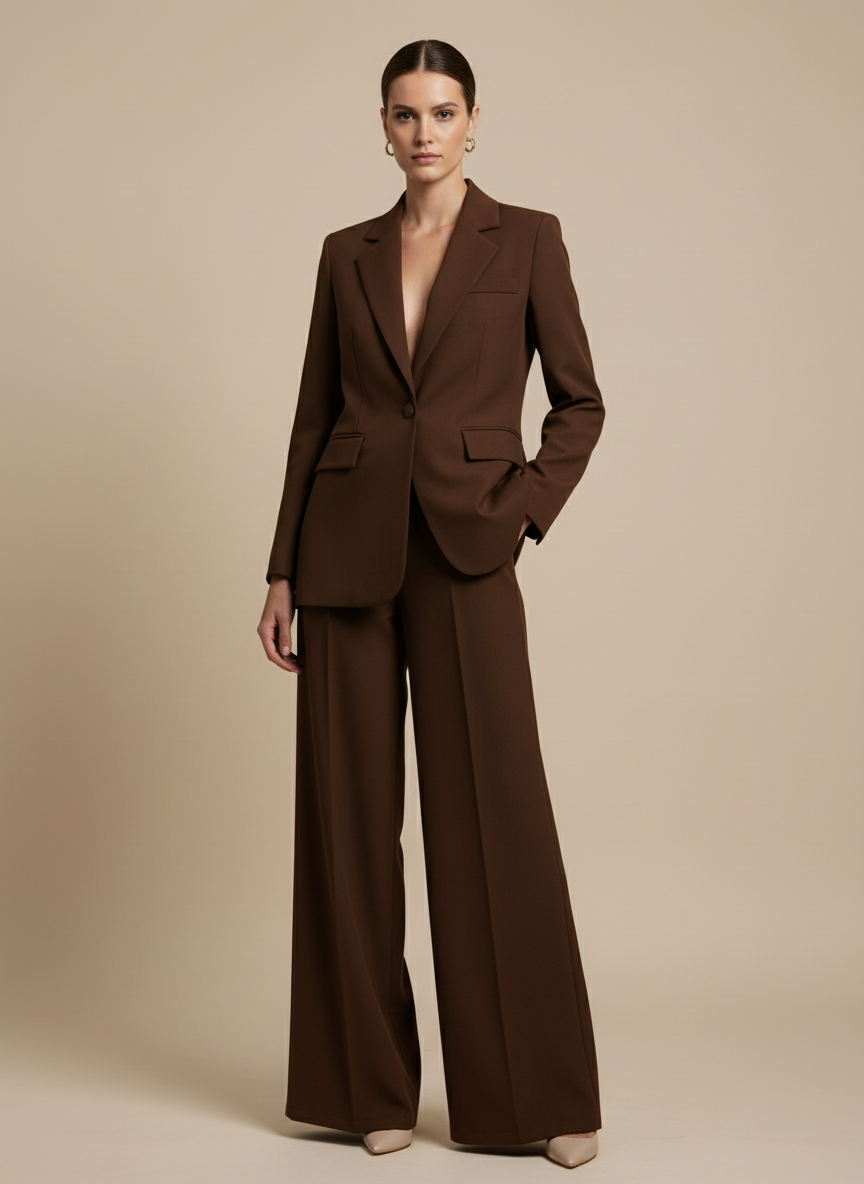 Completo marrone giacca piu pantalone  Lineaelle