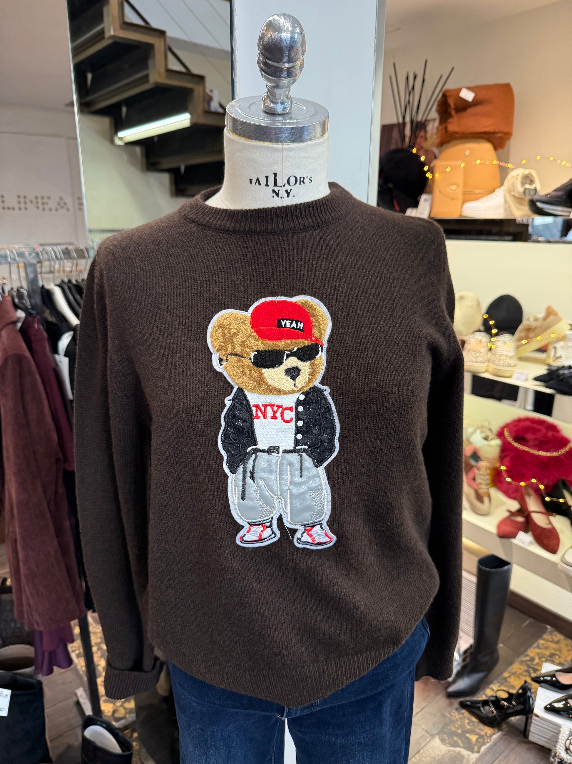 Maglia Vicolo knitwear teddy applicazione moro 77355F