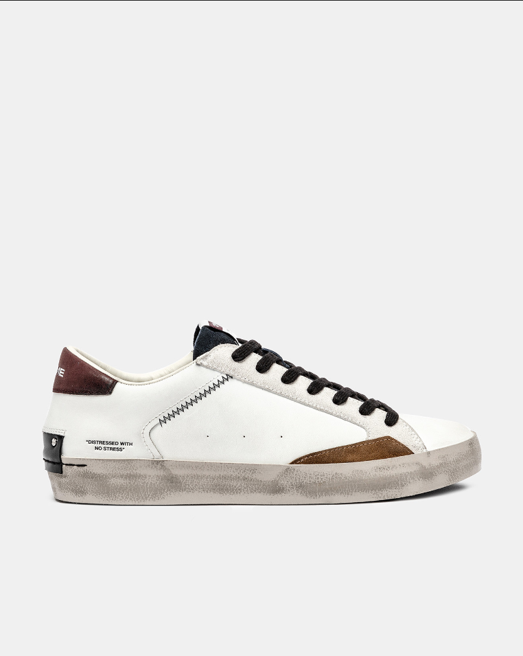 Sneakers uomo Crime london Distressed  bianca top bordeaux 11000AA8.10