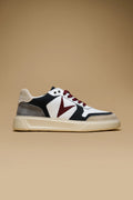 V2 SUPERSTAR UOMO SUOLA ALTA BIANCA CON INSERTI SABBIA BLU E BORDEAUX
