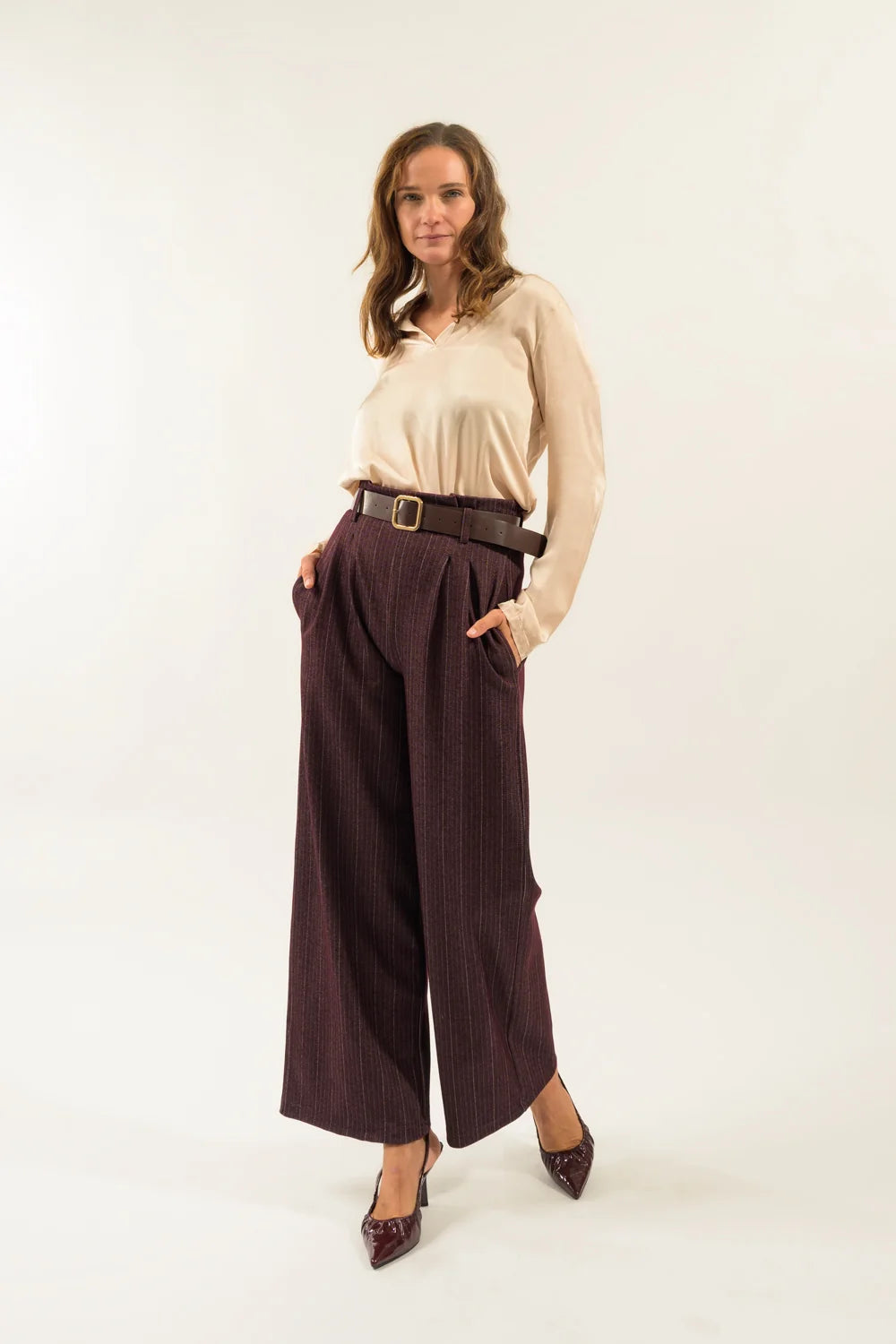 KONTATTO PANTALONE GESSATO BLU