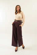 KONTATTO PANTALONE GESSATO BORDEAUX