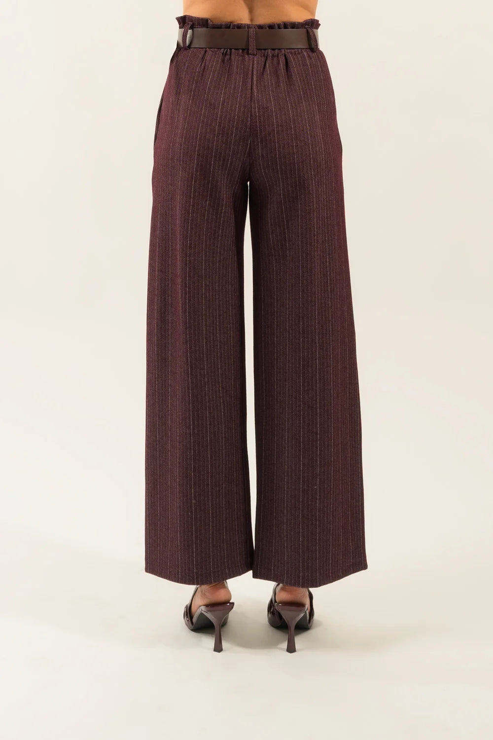KONTATTO PANTALONE GESSATO BORDEAUX
