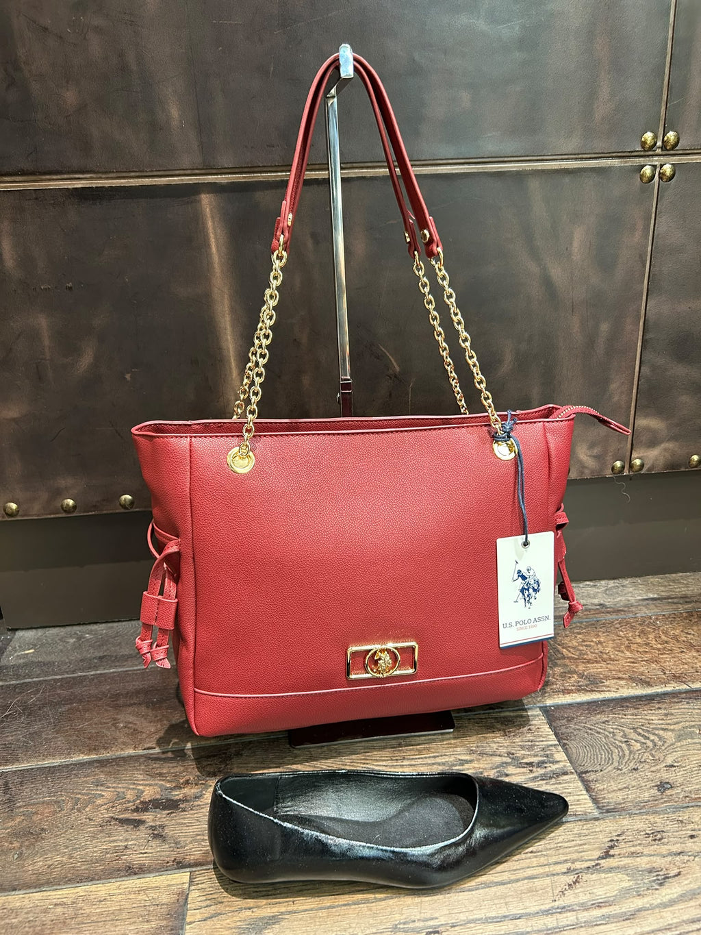 US POLO BORSA JONES CHIC DOUBLE HANDLE WINE