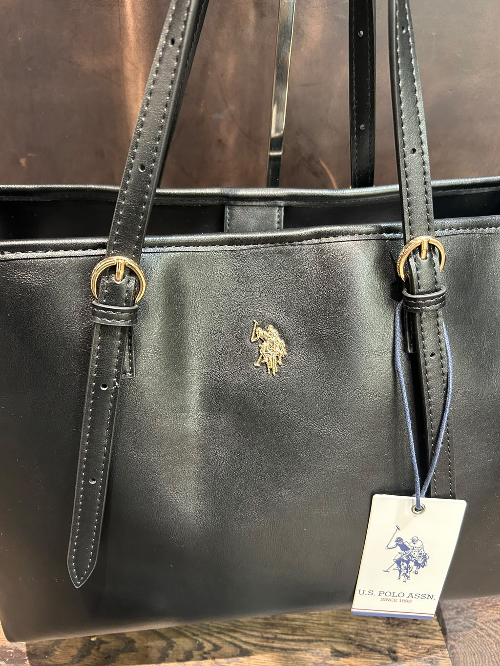 US POLO BORSA BLACKSTONE SHOPPING BLACK