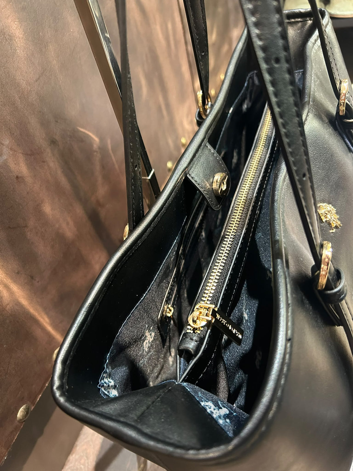 US POLO BORSA BLACKSTONE SHOPPING BLACK