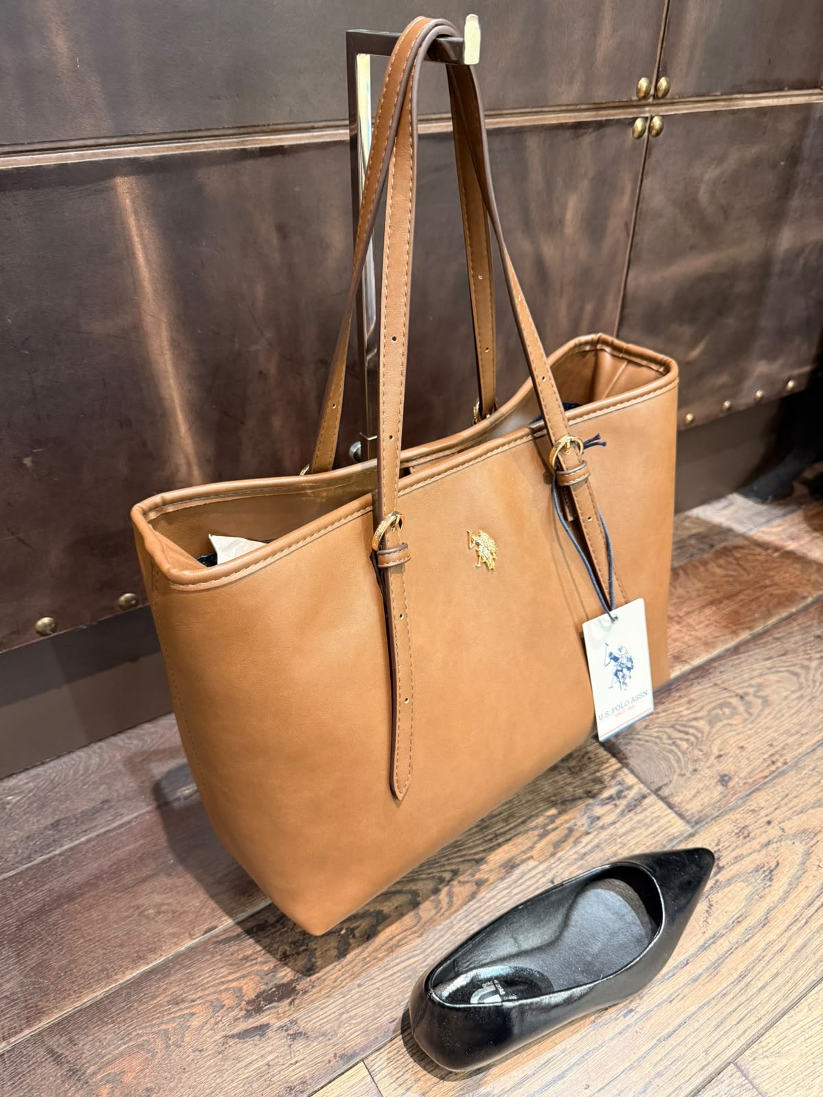 US POLO BORSA BLACKSTONE SHOPPING BROWN