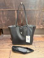 US POLO BORSA DOUBLE FACE MALIBU MEDIUM SHOPPING BAG BLACK