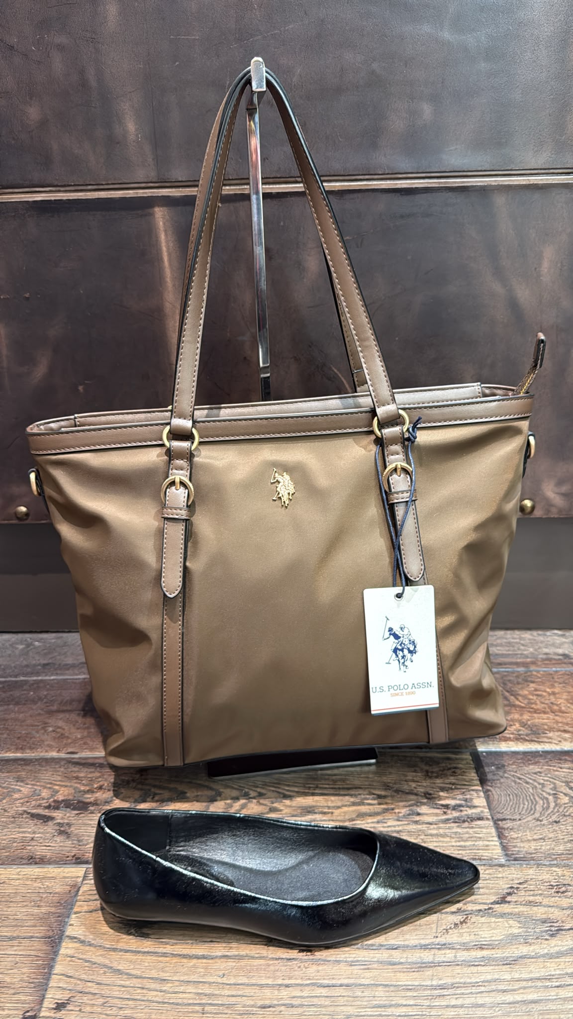 US POLO BORSA HOUSTON SHOPPING BAG MARRONE