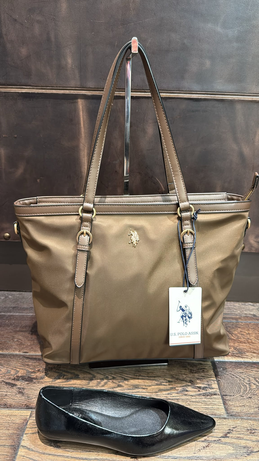 US POLO BORSA HOUSTON SHOPPING BAG MARRONE