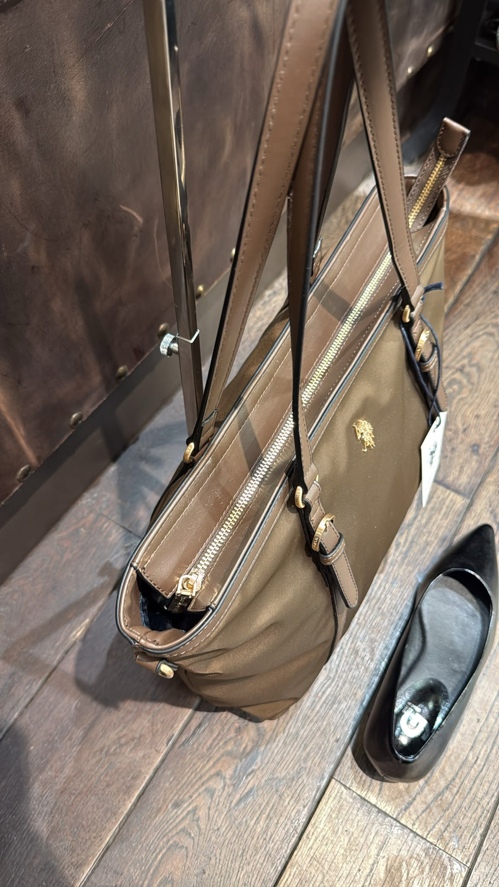 US POLO BORSA HOUSTON SHOPPING BAG MARRONE
