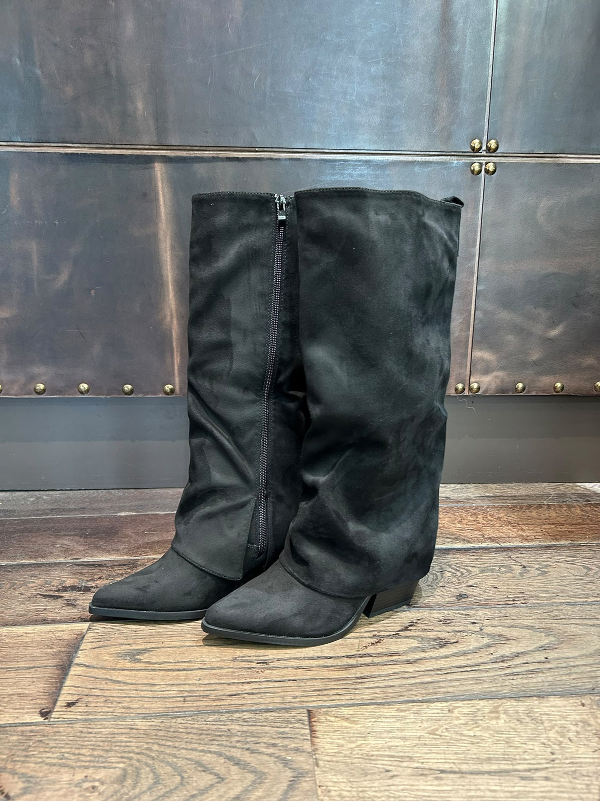 TEXANI RISVOLTI CAMOSCIO NERO LINEAELLE