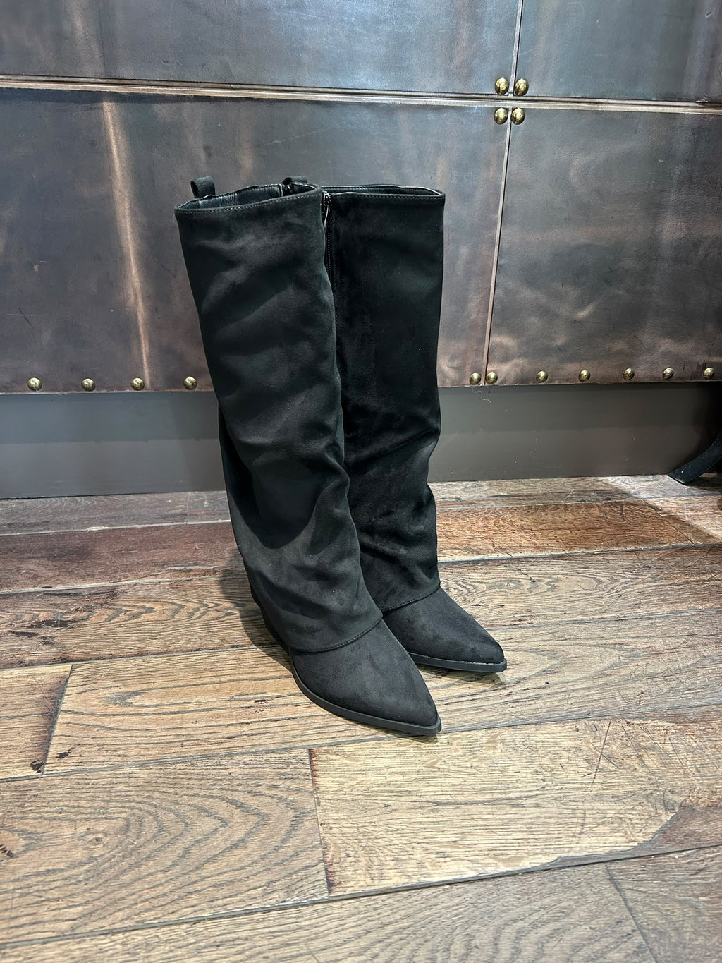 TEXANI RISVOLTA CAMOSCIO NERO LINEAELLE