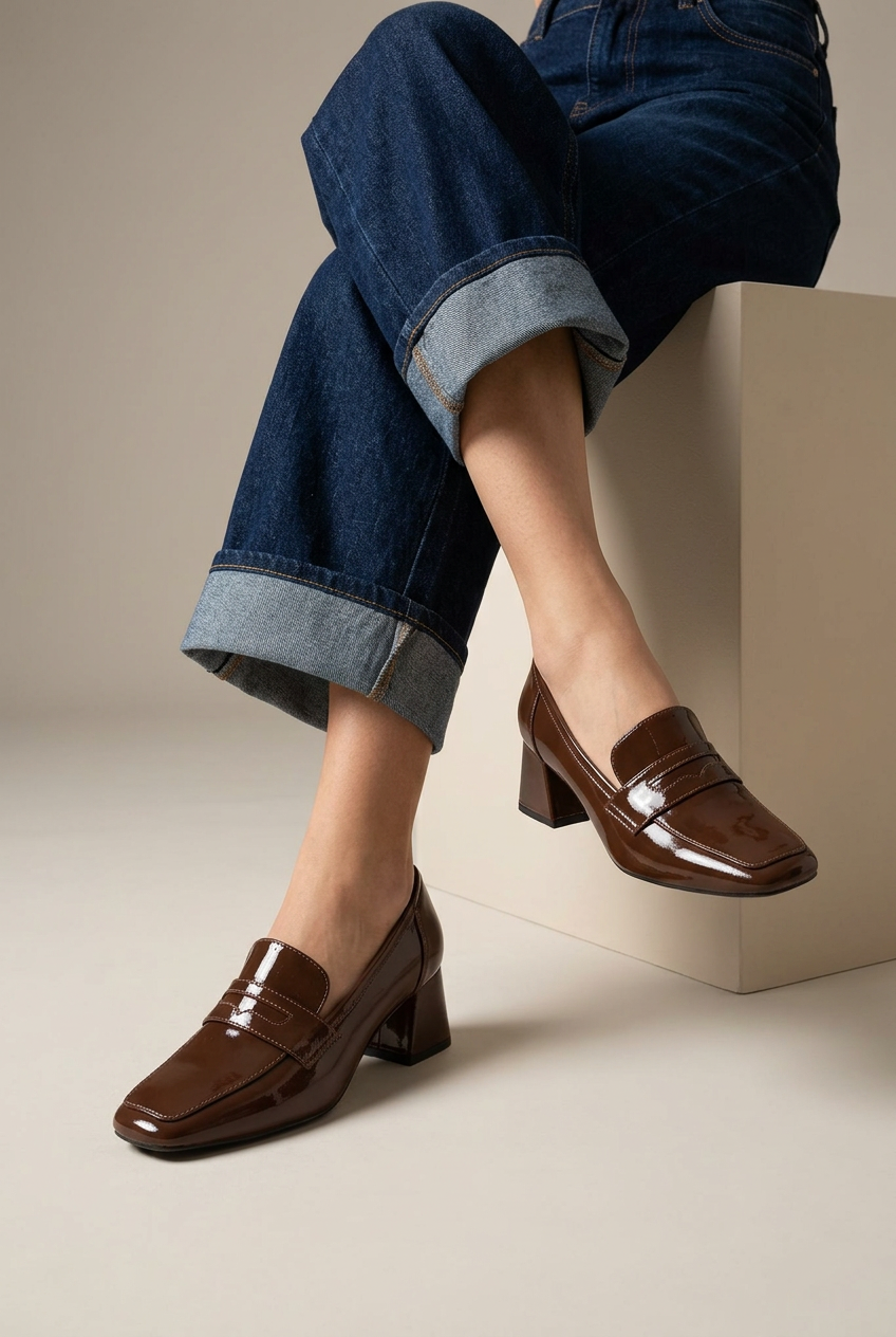 MOCASSINO VERNICE BROWN LINEAELLE