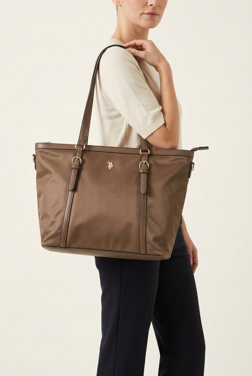 US POLO BORSA HOUSTON SHOPPING BAG MARRONE
