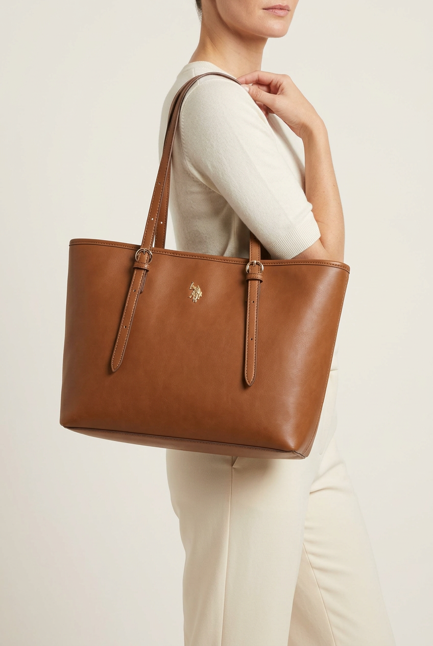 US POLO BORSA BLACKSTONE SHOPPING BROWN