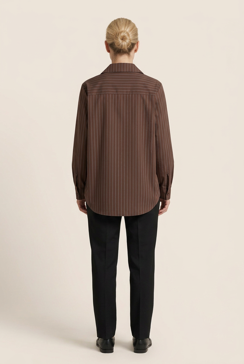 CAMICIA LINEAELLE MARRONE/BIANCO/NERO