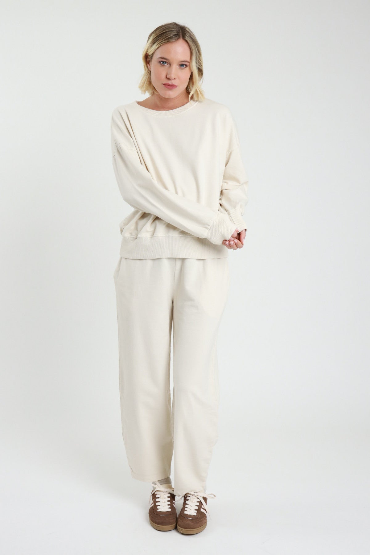 COMPLETO FELPA + PANTALONI BURRO SUSY MIX 26851