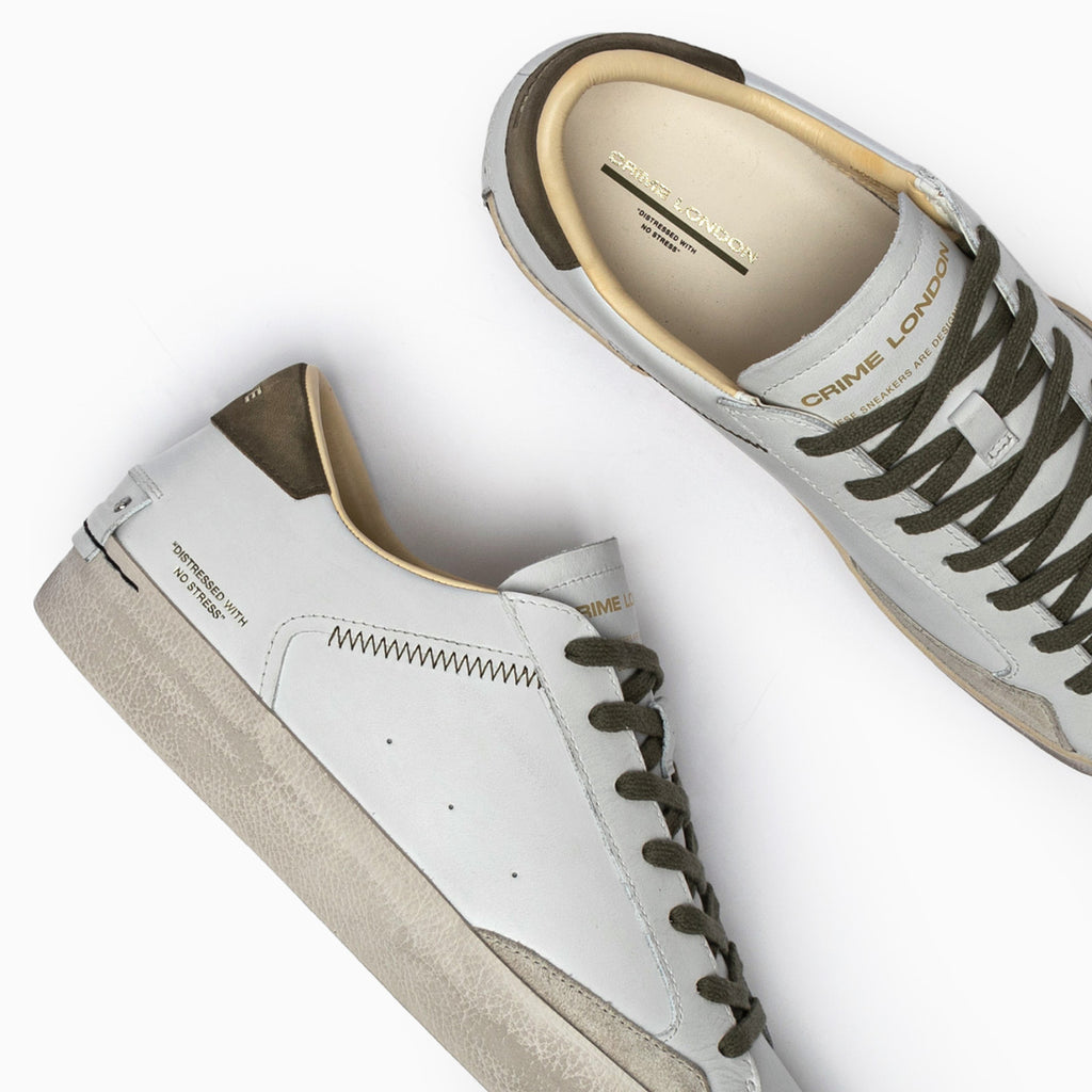 Crime London Sneakers uomo DISTRESSED top v.militare