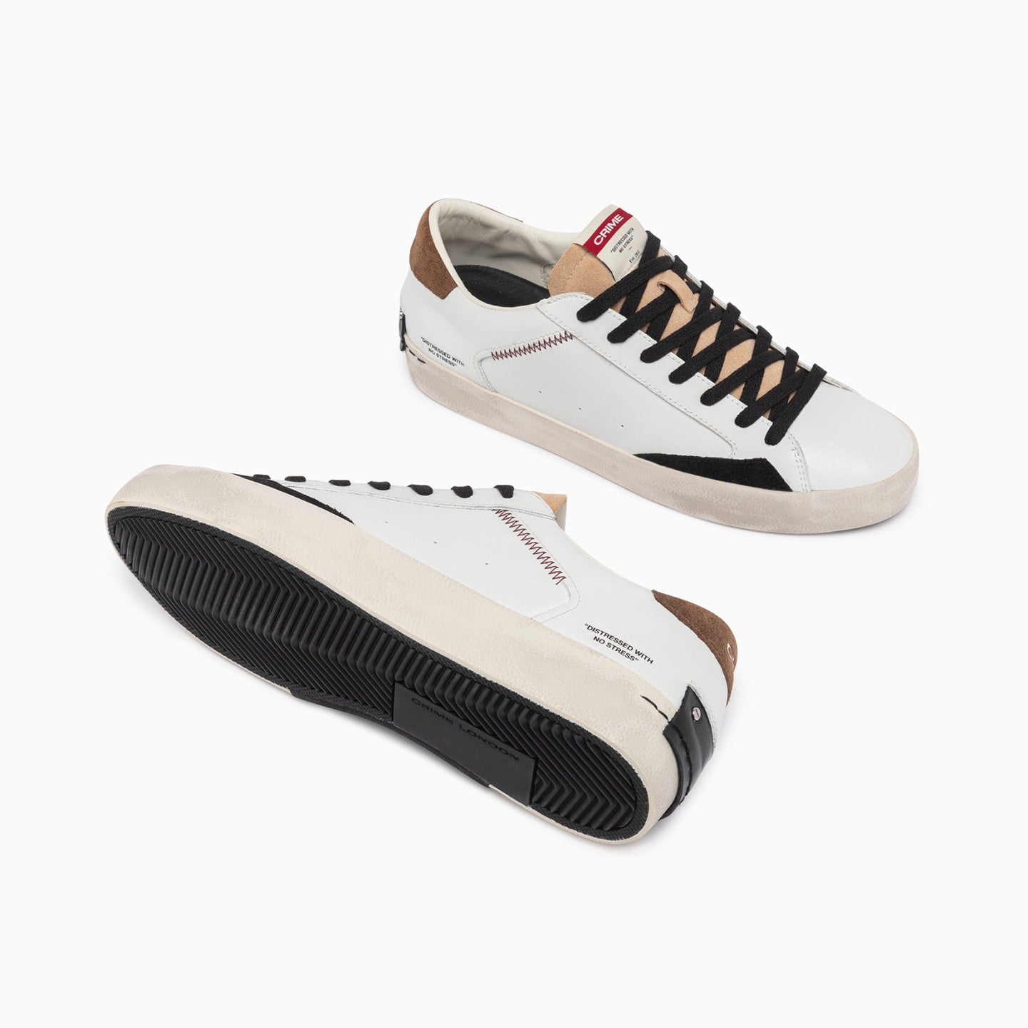 Sneakers Uomo - BASSO BIANCO TOP MARRONE - Crime London