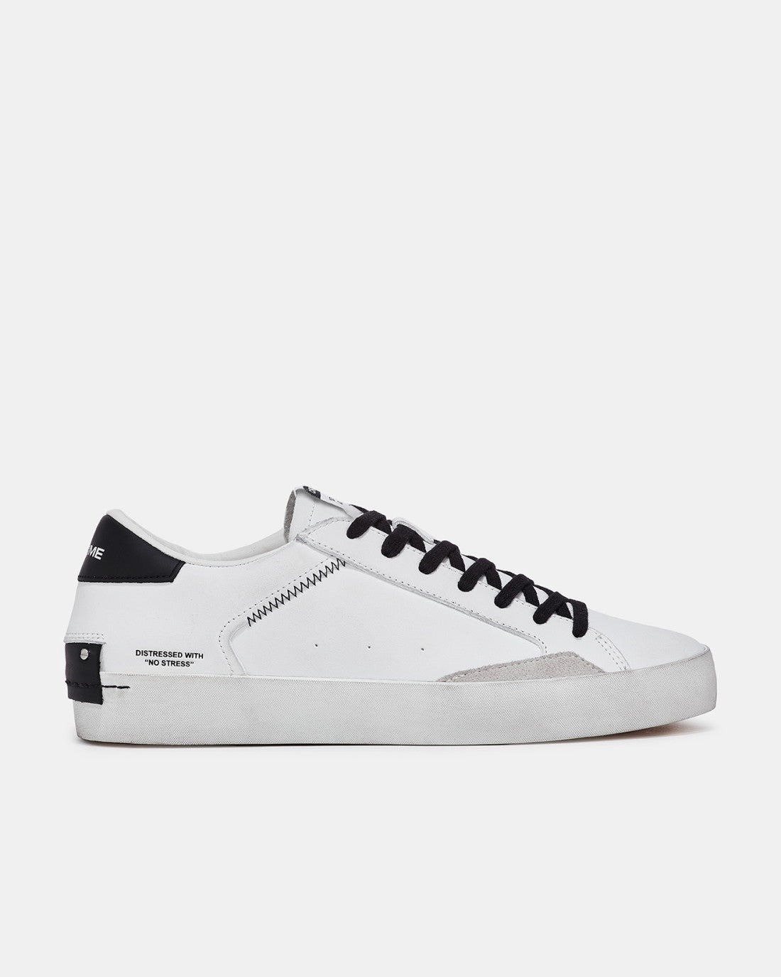 CRIME LONDON DISTRESSED WHITE- BLACK UOMO