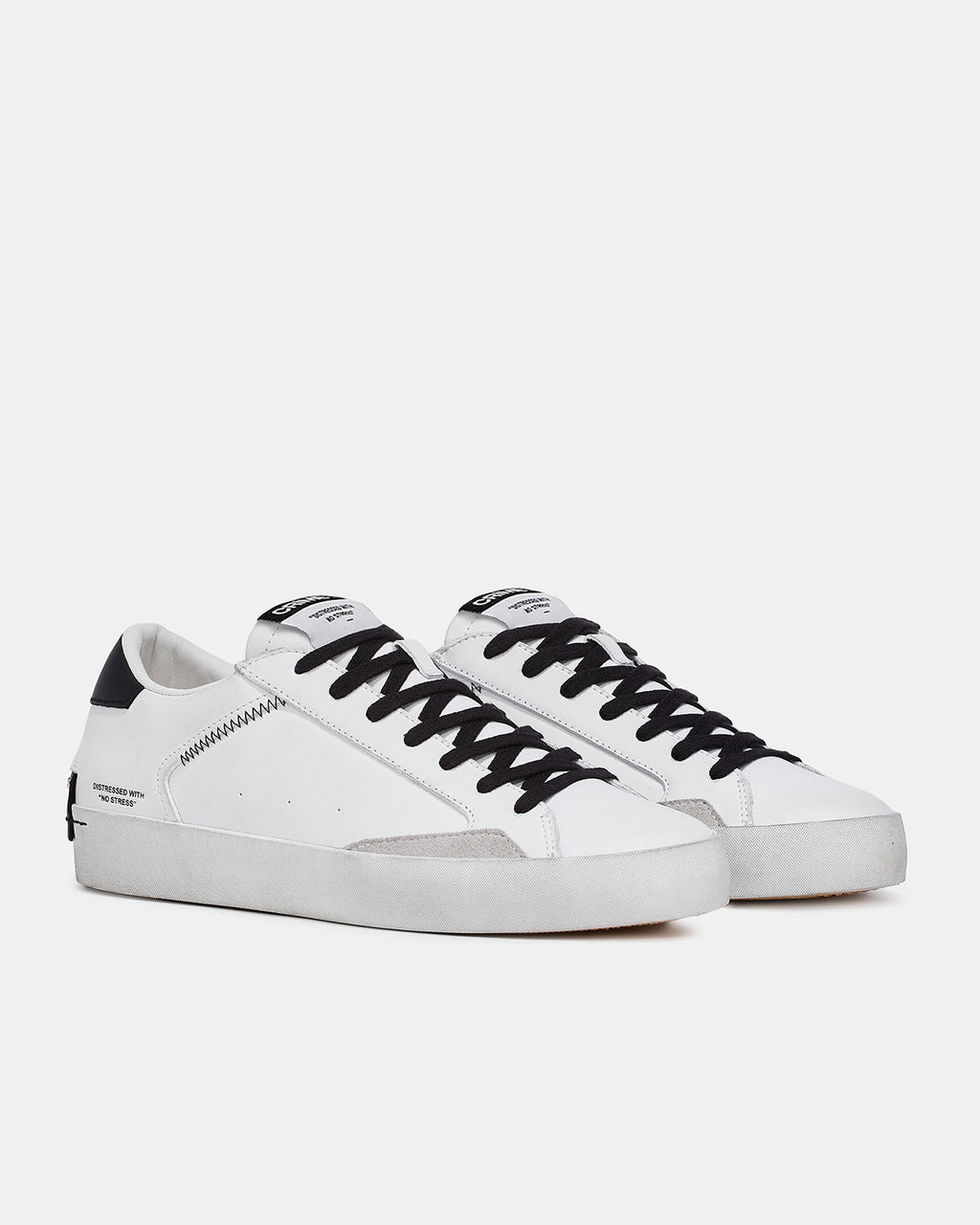 CRIME LONDON DISTRESSED WHITE- BLACK UOMO