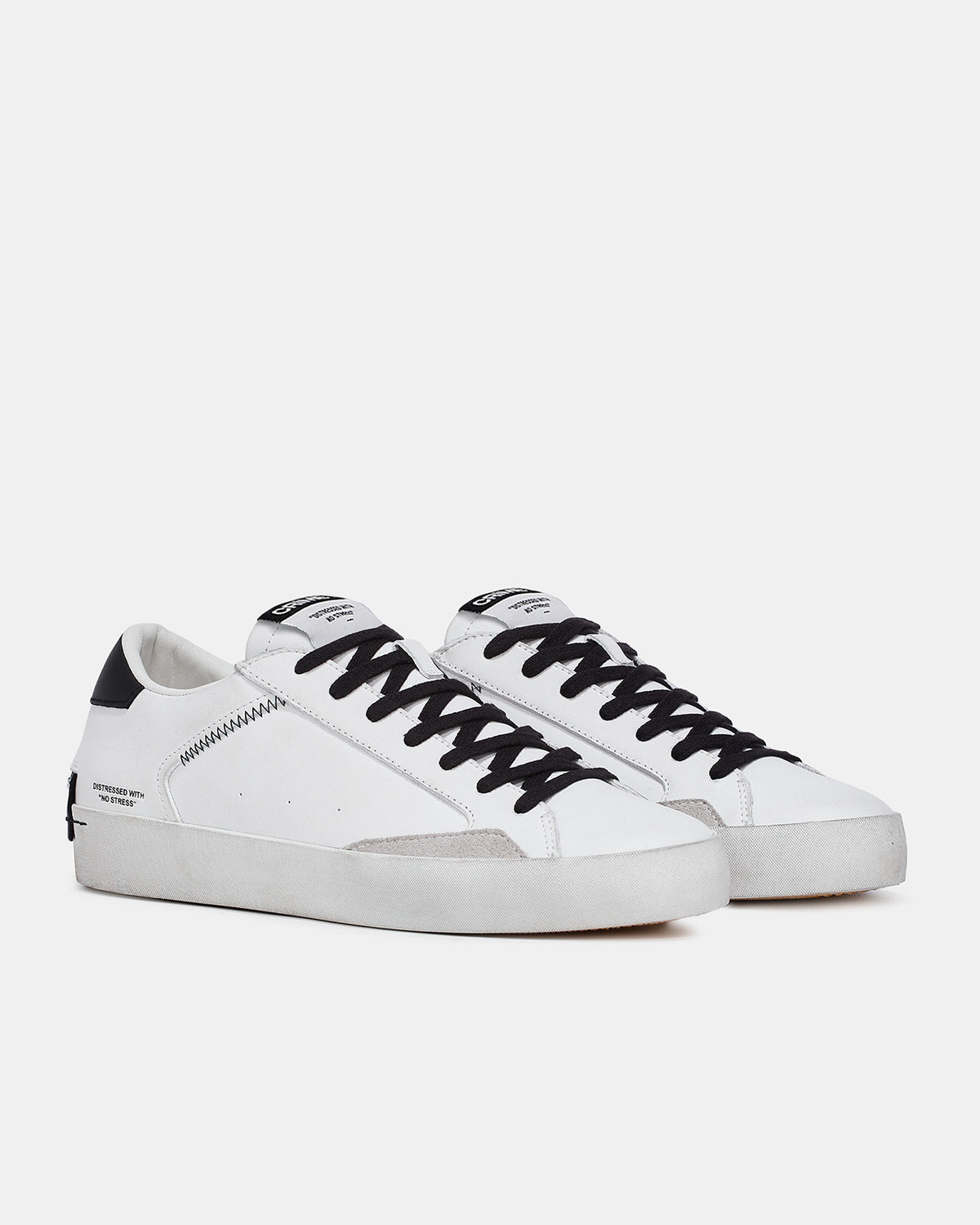 CRIME LONDON DISTRESSED WHITE- BLACK UOMO