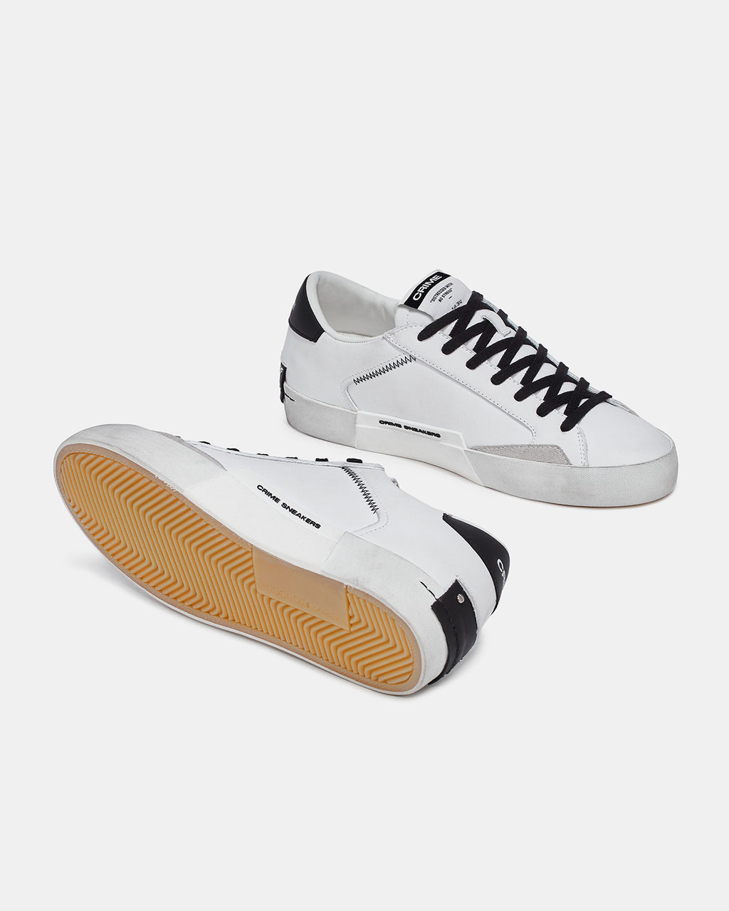 CRIME LONDON DISTRESSED WHITE- BLACK UOMO