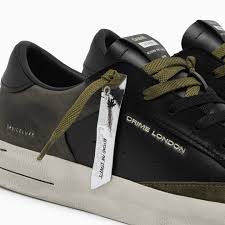 Sneakers Uomo - SK8 DELUXE NERO MILITARE - Crime London