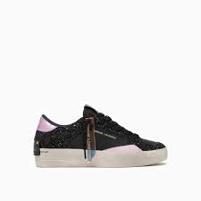 Sneakers Donna - SK8 DELUXE NERO GLITTER - Crime London