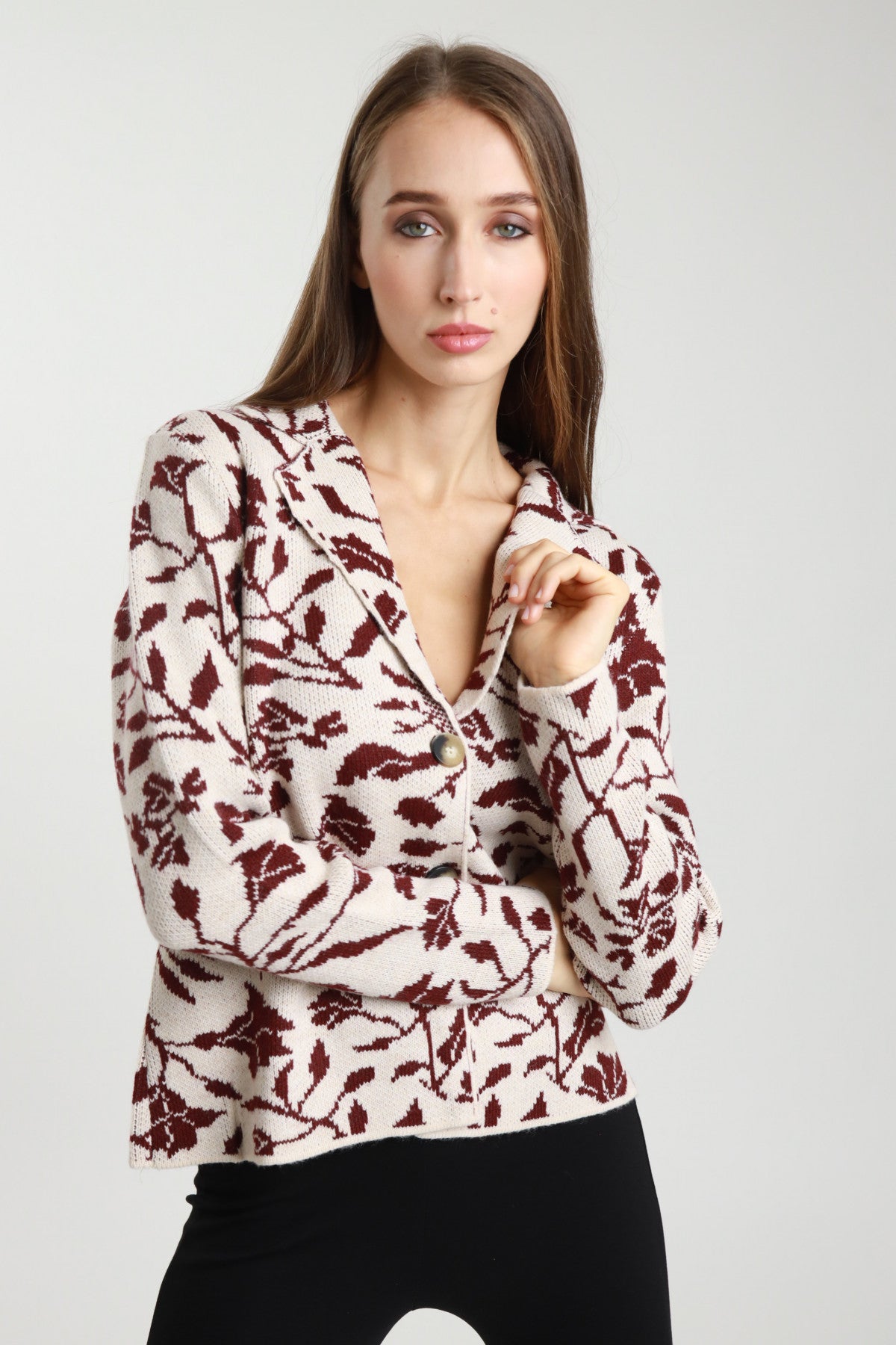 Susy Mix giacca rever fiori 25851