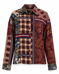 KONTATTO CAMICIA CHECK FIORE BORDEAU