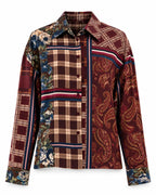 KONTATTO CAMICIA CHECK FIORE BORDEAU