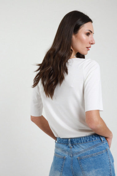 SUSY MIX T-SHIRT MANICHE 3/4 LATTE