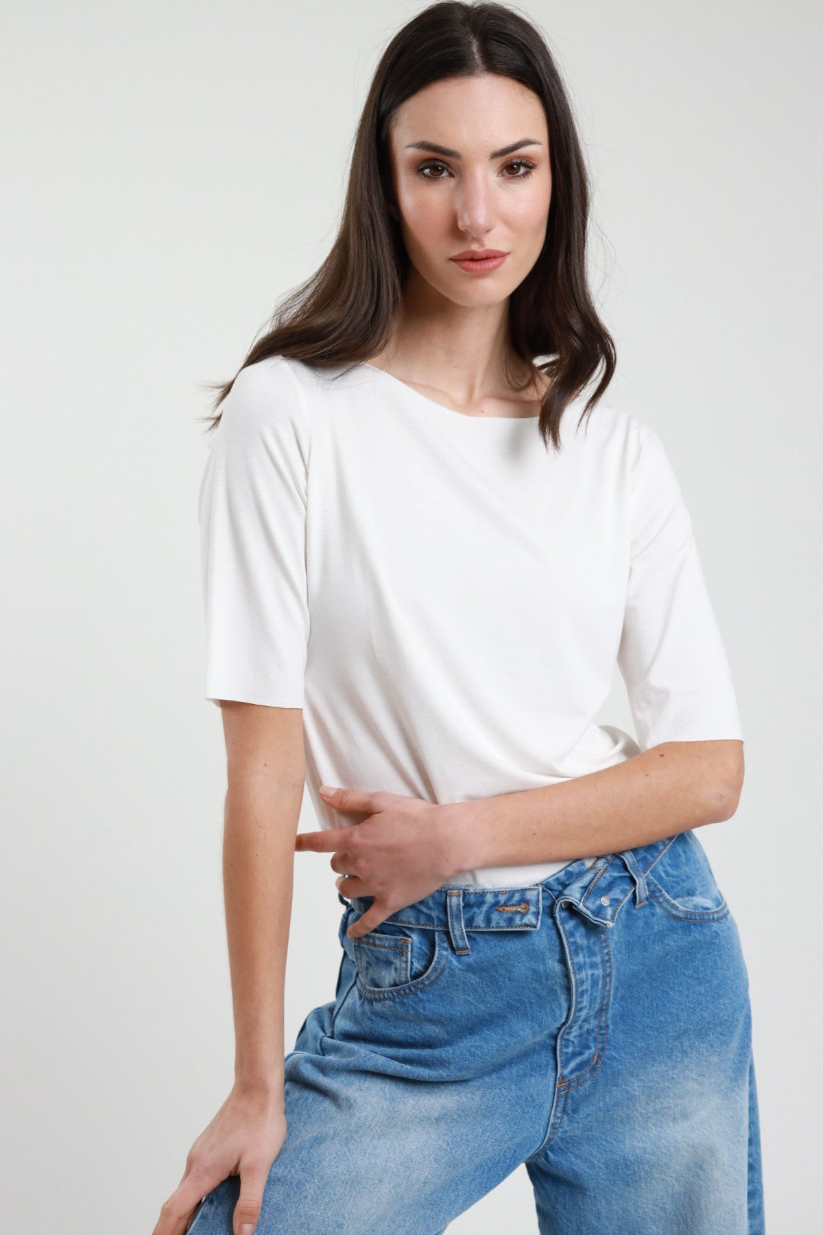 SUSY MIX T-SHIRT MANICHE 3/4 LATTE