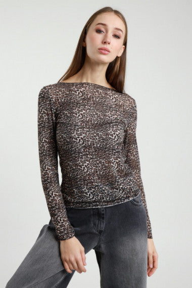 Maglia fine c/stampa animalier 11791 Susy mix