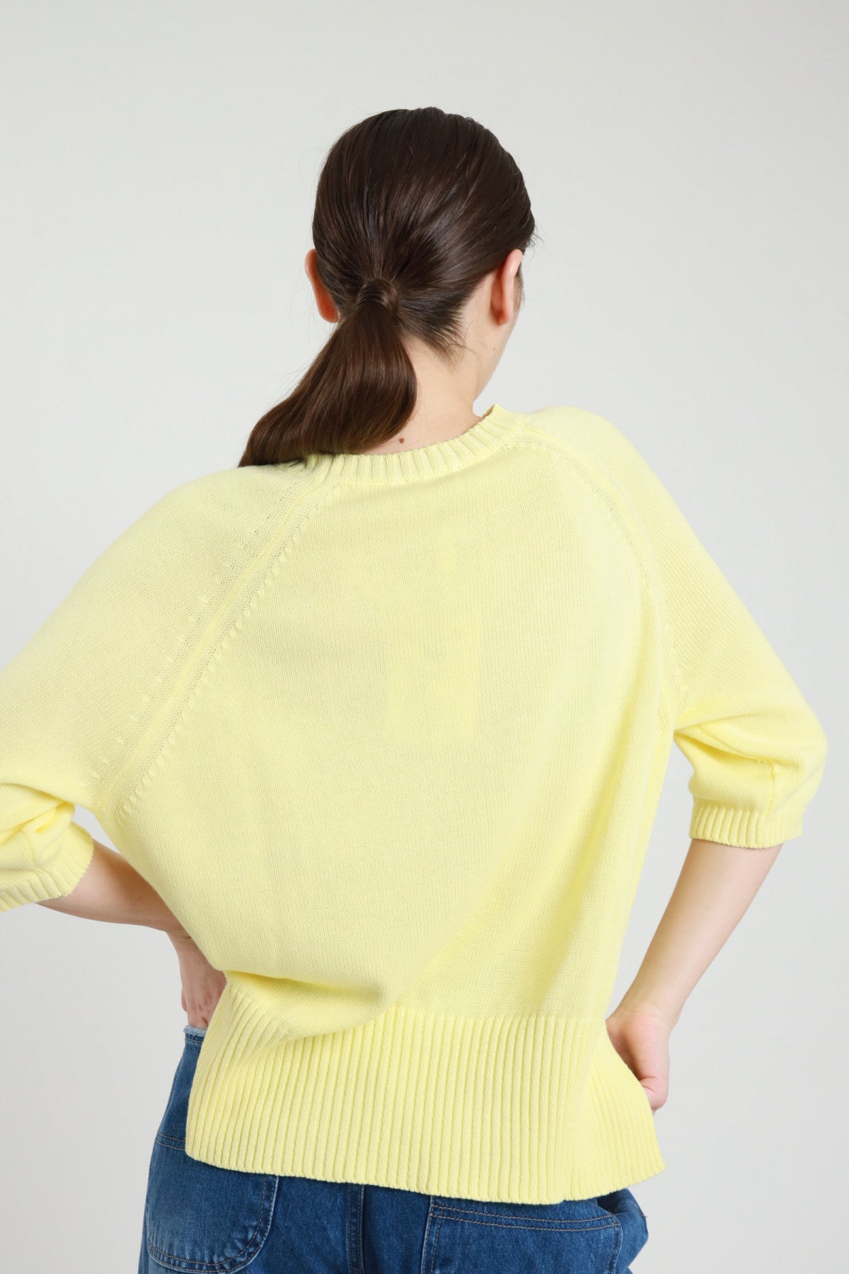 SUSY MIX MAGLIA PARICOLLO RAGLAN GIALLA